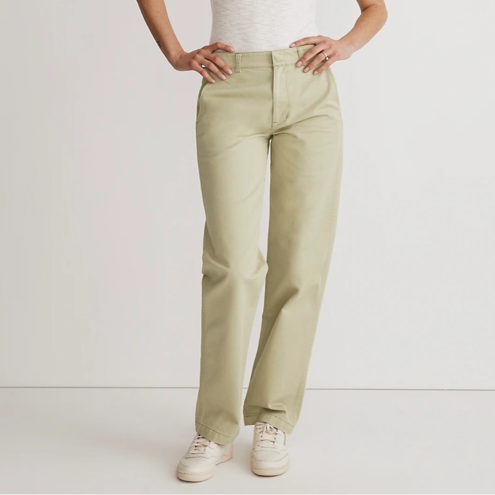 Madewell Low-Slung Straight Chino Pants pale lichen